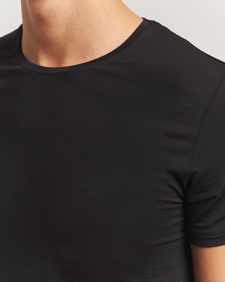 Men | T-Shirts | Falke | Clima Wool Crew Neck T-Shirt Black