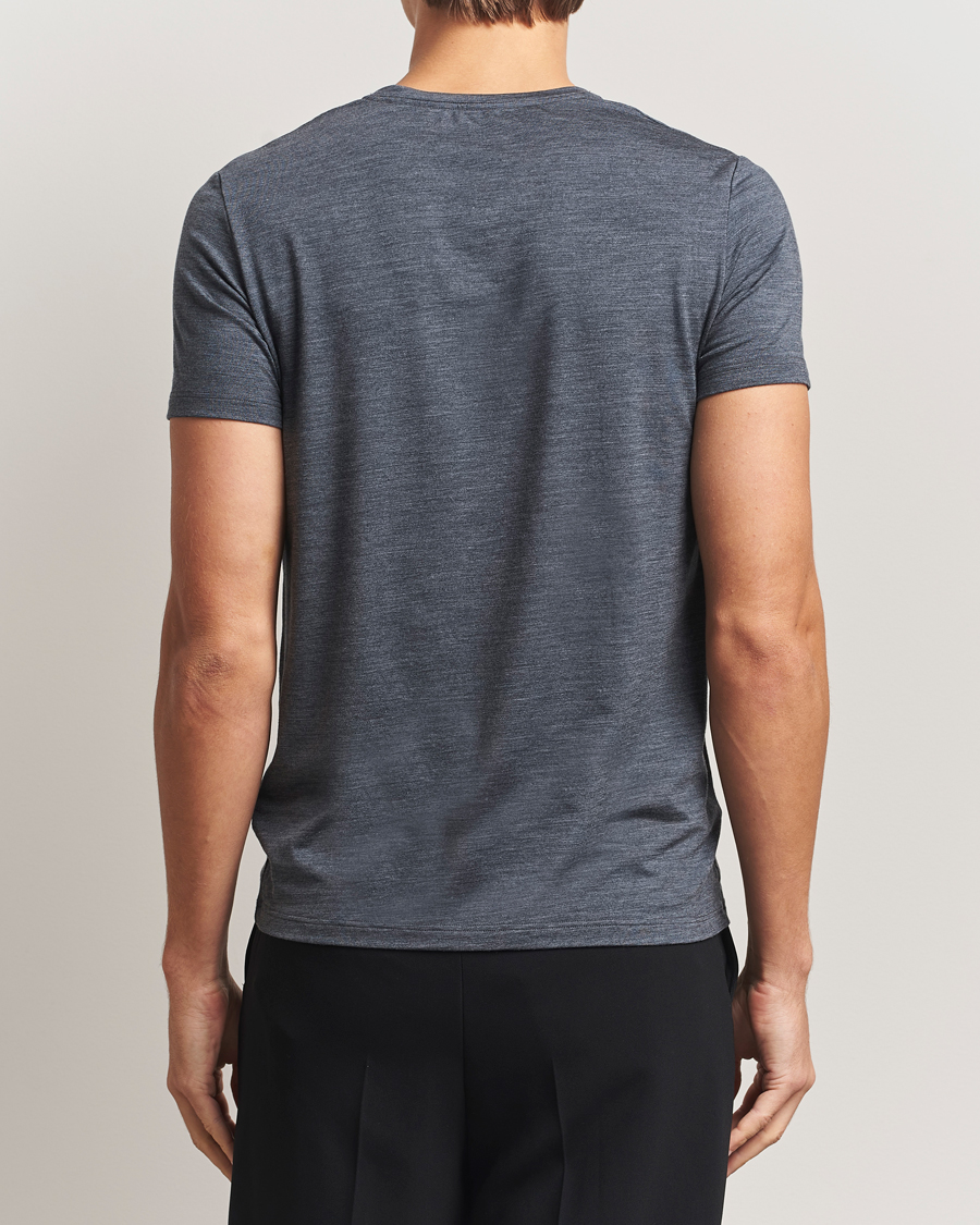 Men | T-Shirts | Falke | Clima Wool Crew Neck T-Shirt Dark Grey Heather