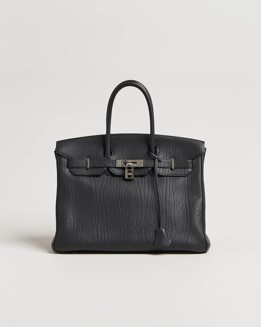 Hermès Pre-Owned Birkin 35 Fjord Leather Black at CareOfCarl.com