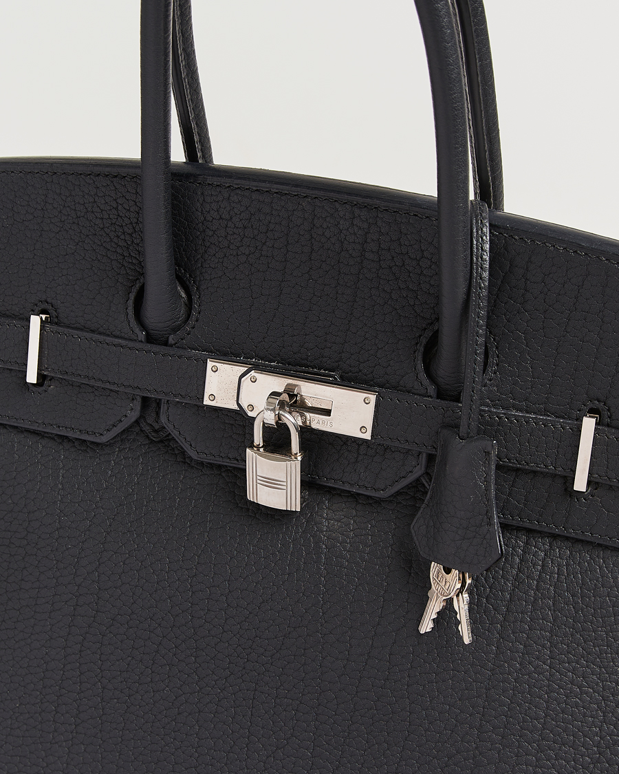 Hermès Pre-Owned Birkin 35 Fjord Leather Black at CareOfCarl.com