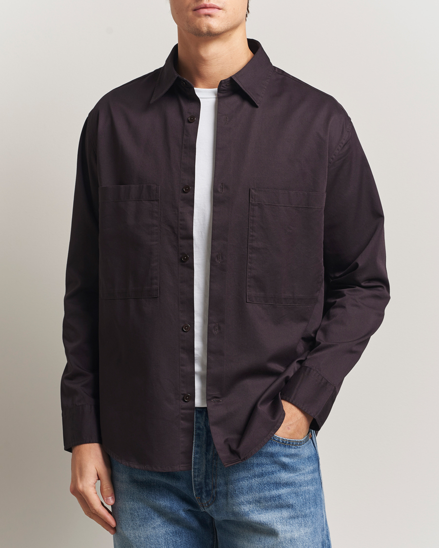 Men | Shirts | NN07 | Freddy Tencel Workwear Shirt Dusky Port