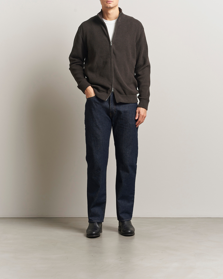 ニット NN07 Danny Rib Knitted Full Zip Dusky Port at CareOfCarl.com