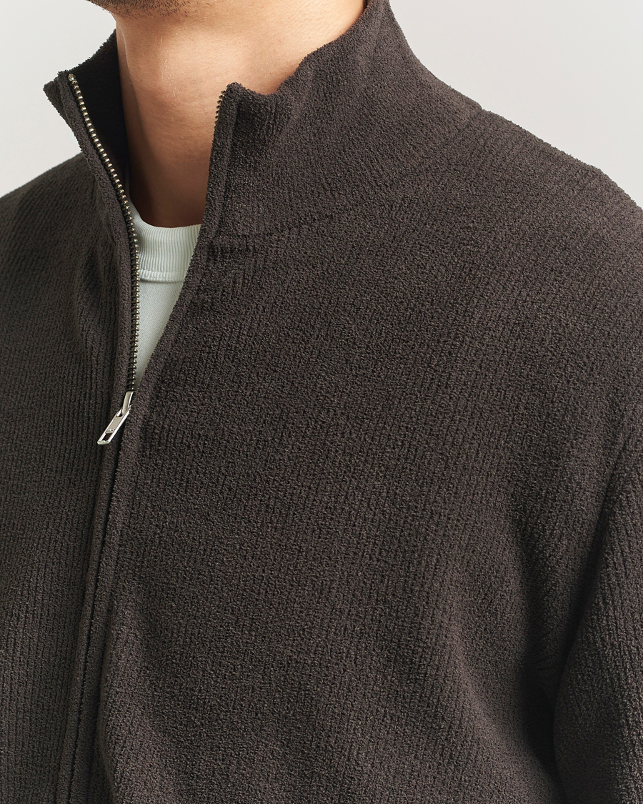 NN07 Danny Rib Knitted Full Zip Dusky Port at CareOfCarl.com
