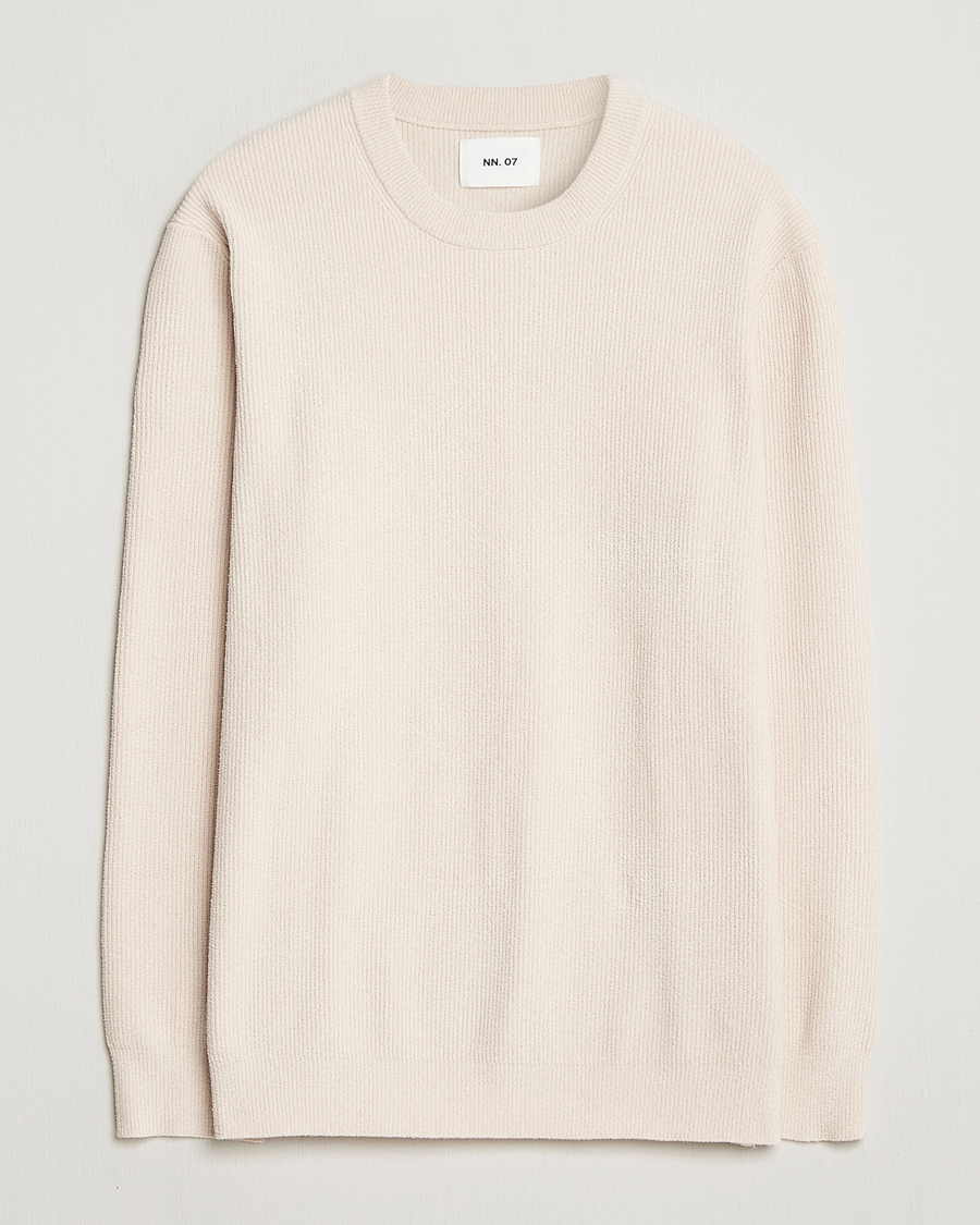 Men |  | NN07 | Danny Rib Knitted Crew Neck Ivory