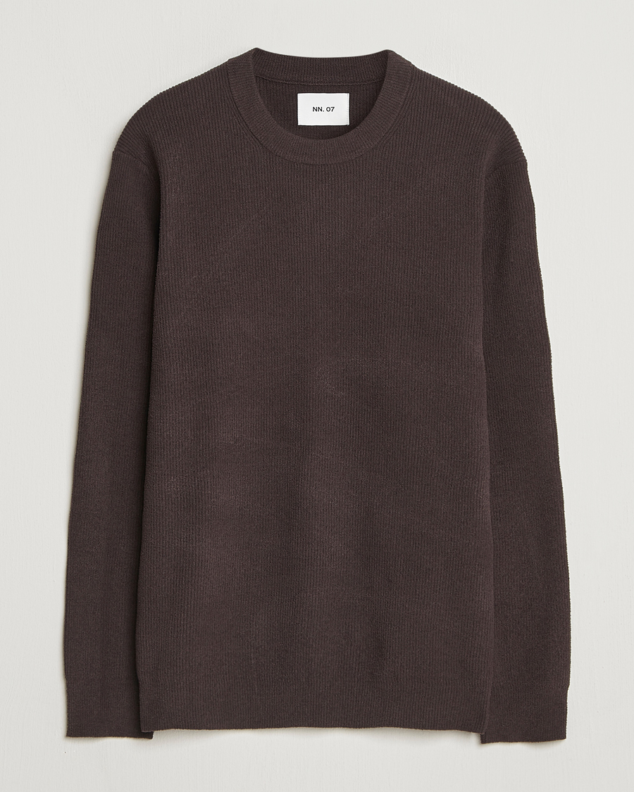 Men |  | NN07 | Danny Rib Knitted Crew Neck Dusky Port