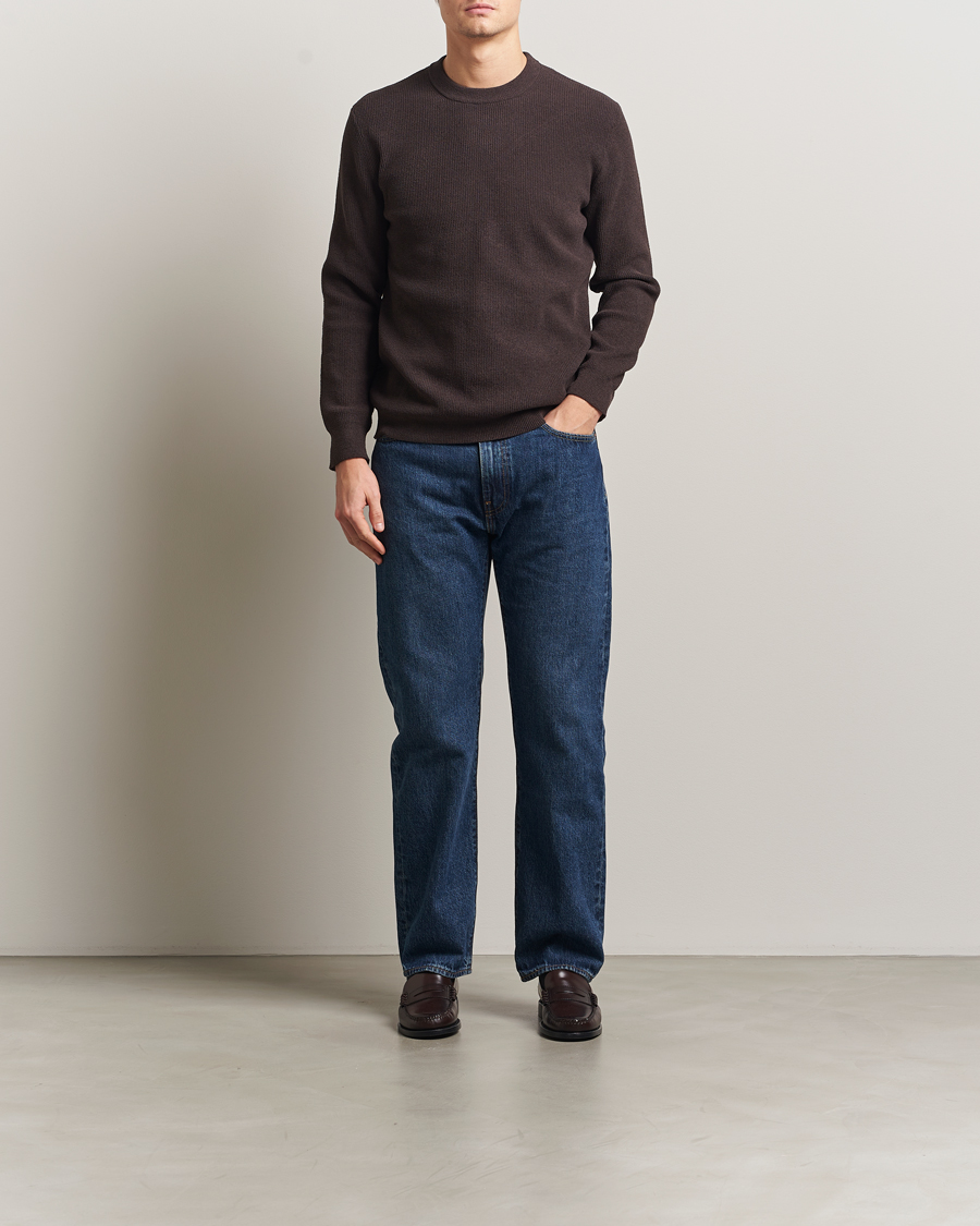 Men | Sweaters & Knitwear | NN07 | Danny Rib Knitted Crew Neck Dusky Port