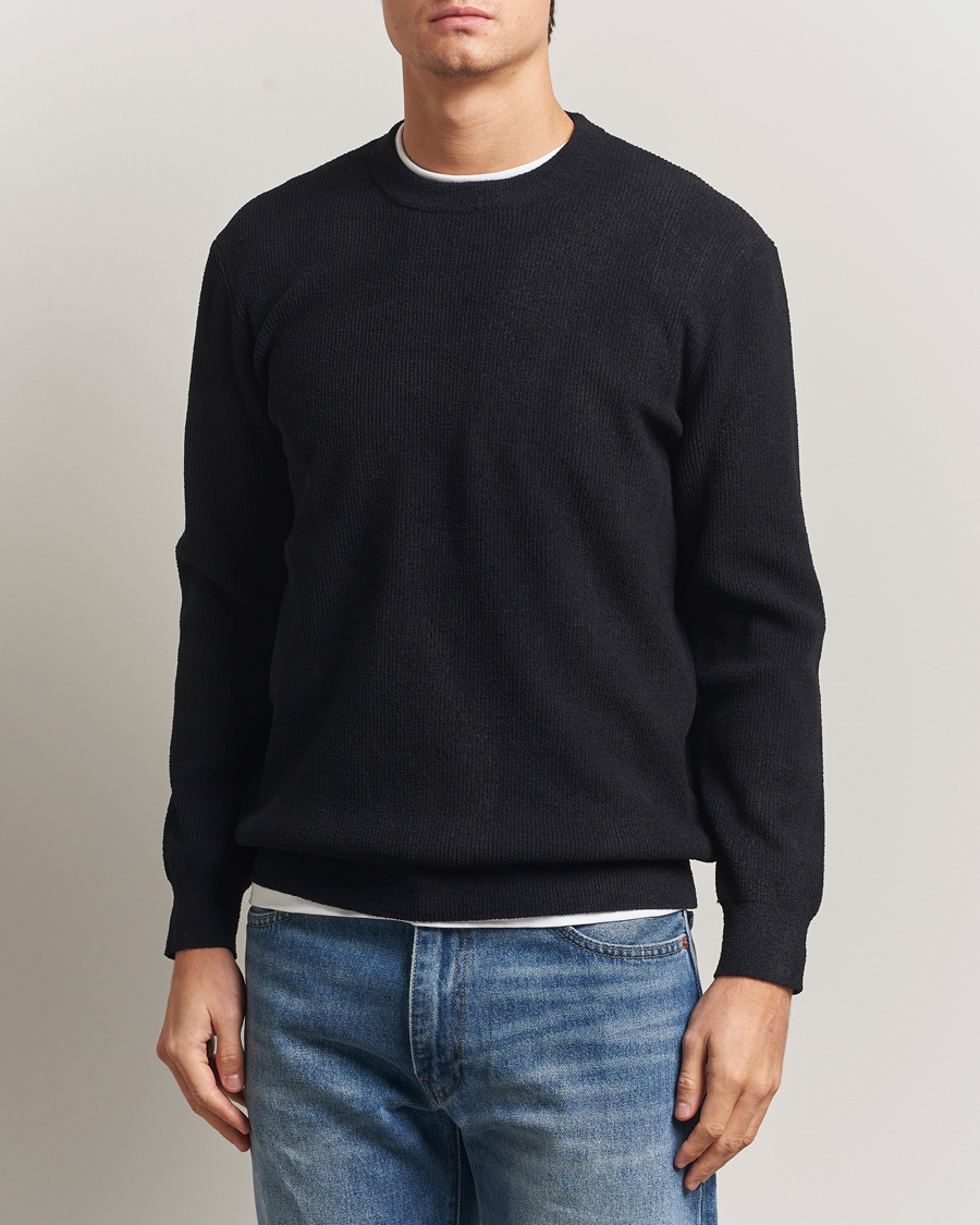 NN07 Danny Rib Knitted Crew Neck Black at CareOfCarl.com