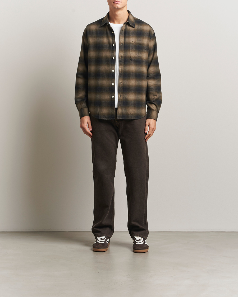 NN07 Deon Flannel Checked Shirt Black/Green at CareOfCarl.com