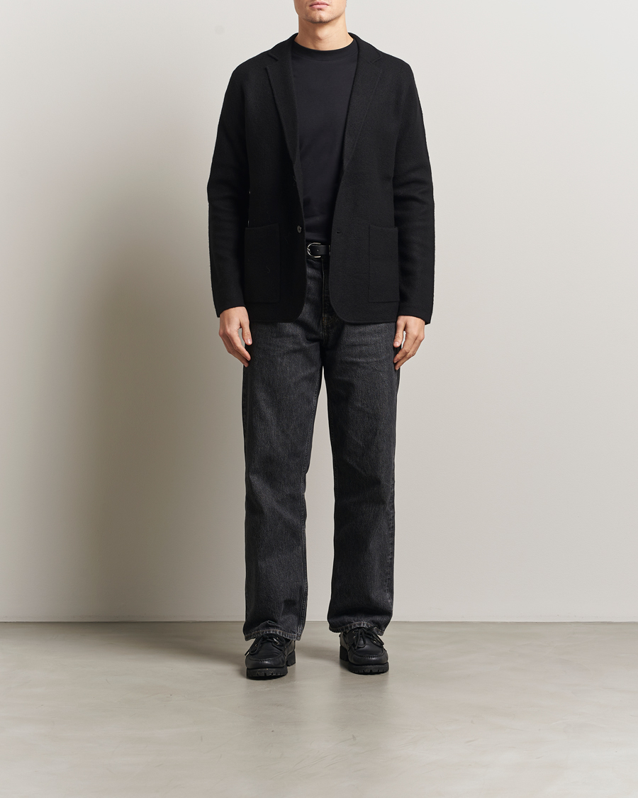 Men | Blazers | NN07 | Lucas Boiled Wool Blazer Black