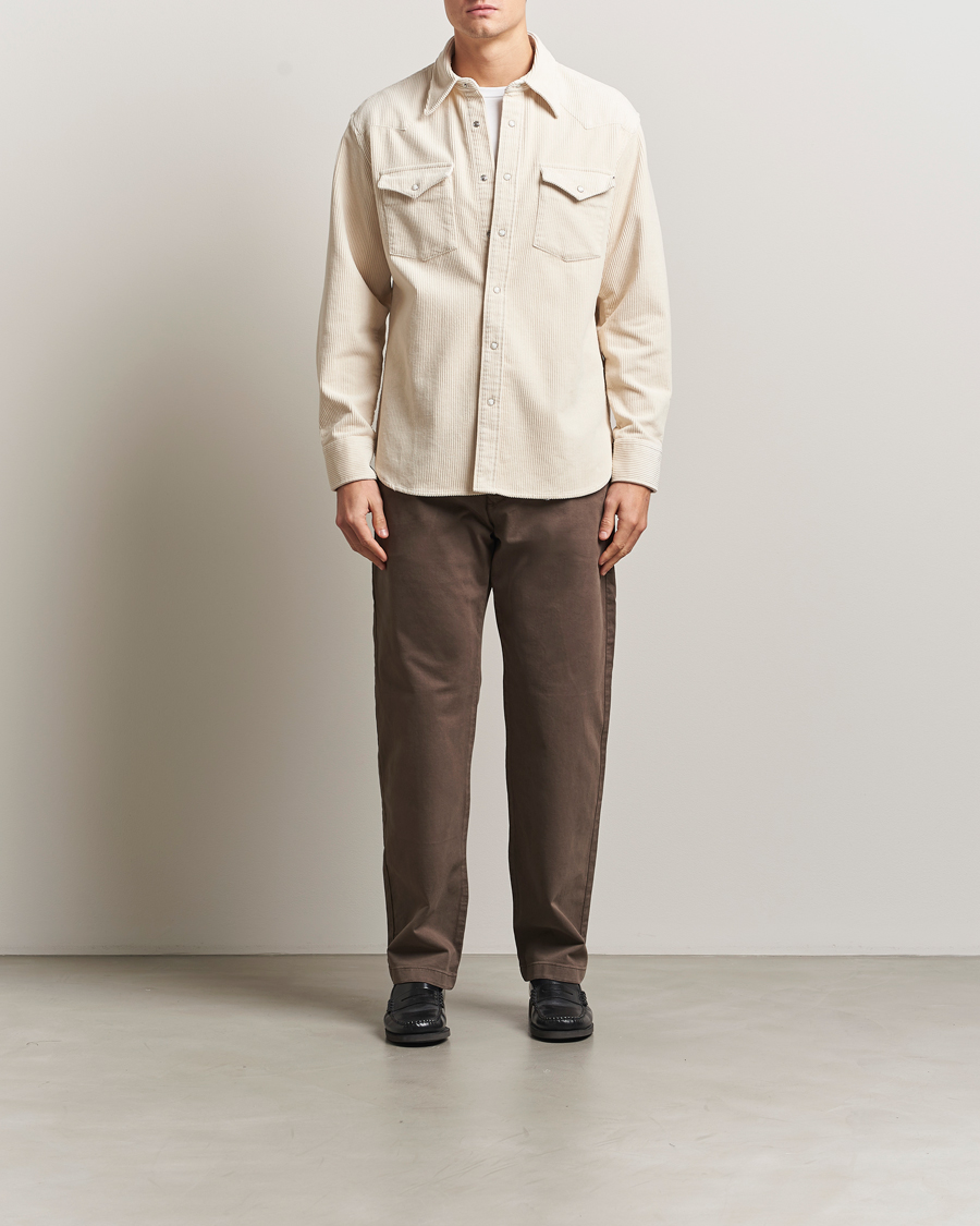 NN07 Ricky Corduroy Overshirt Ivory at CareOfCarl.com
