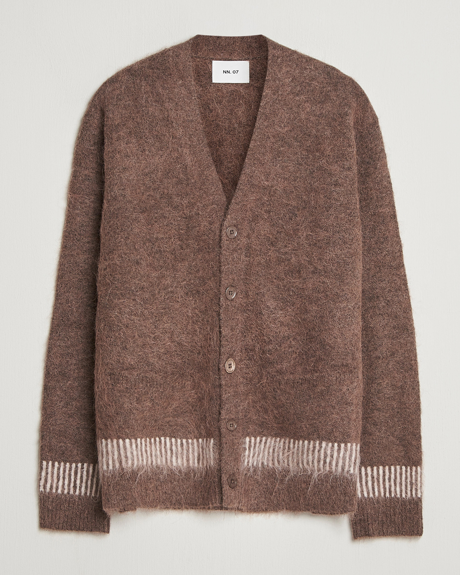 Men | Sweaters & Knitwear | NN07 | Russell Alpaca Knitted Cardigan Mable Husk