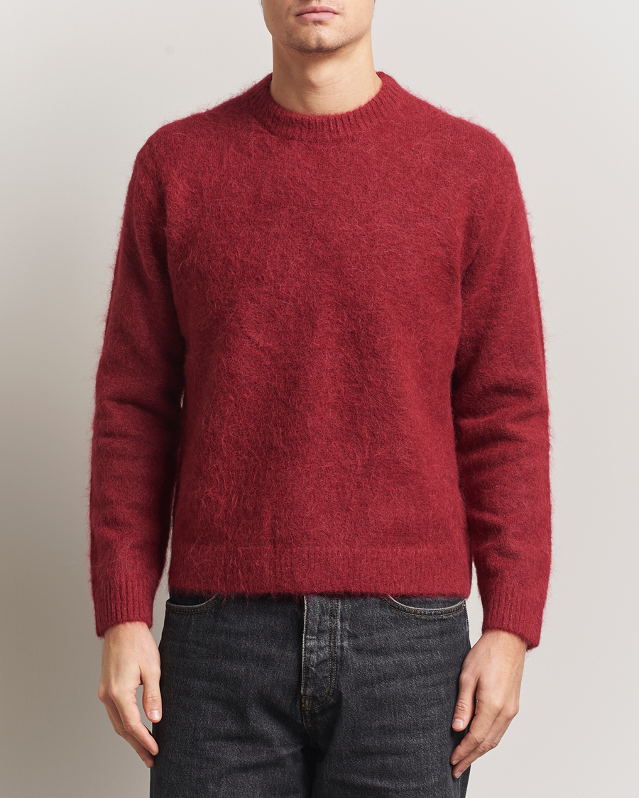 NN07 Russell Alpaca Knitted Crew Neck Cranberry at CareOfCarl.com