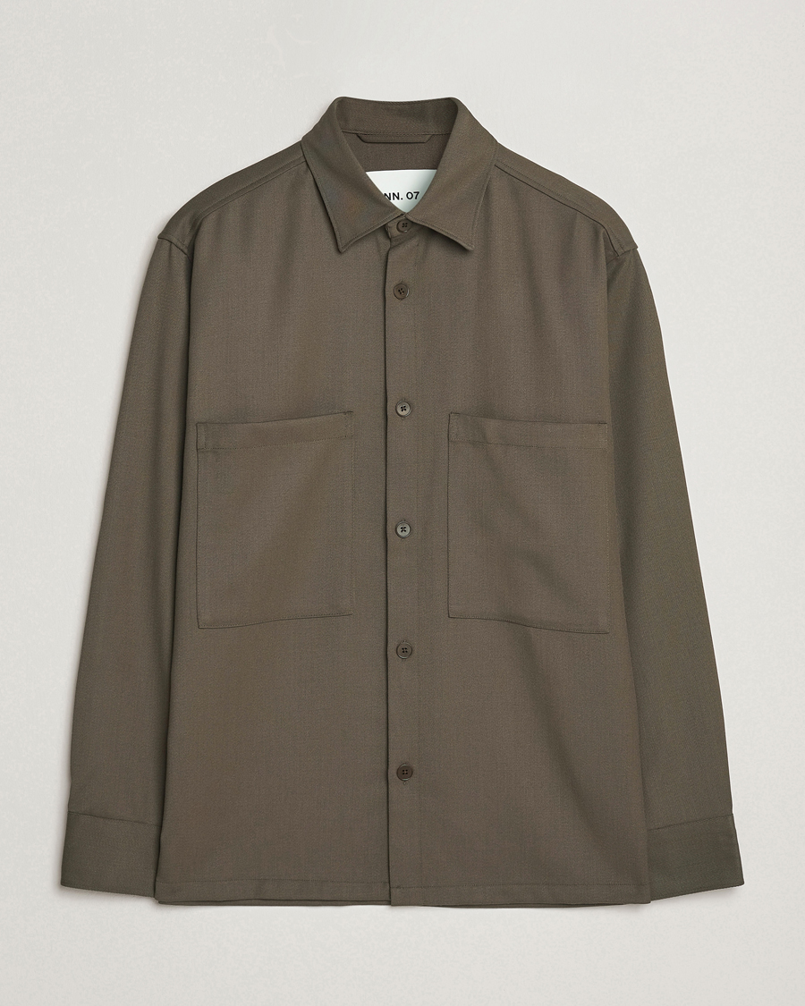 Men | Shirts | NN07 | Freddy Wool/Tencel Overshirt Mable Husk