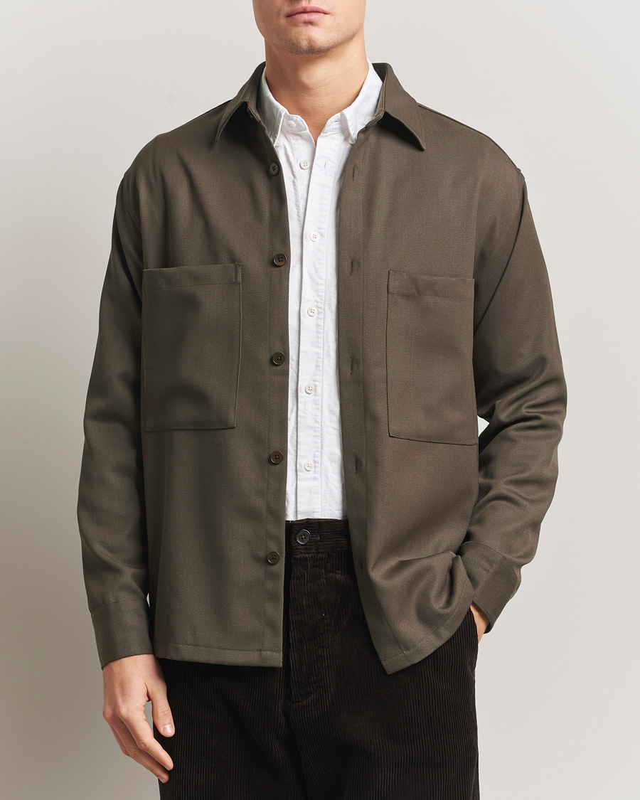 Men | Shirts | NN07 | Freddy Wool/Tencel Overshirt Mable Husk