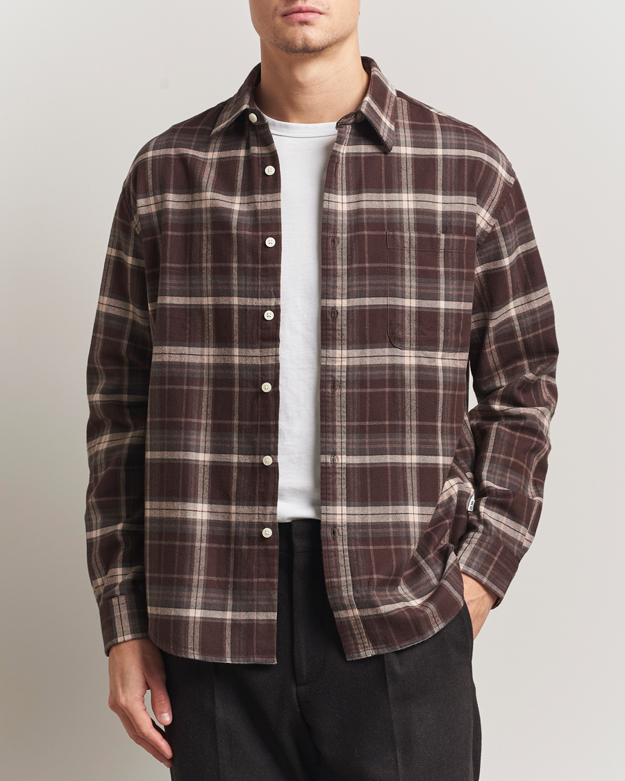 NN07 Deon Flannel Checked Shirt Dusky Port at CareOfCarl.com