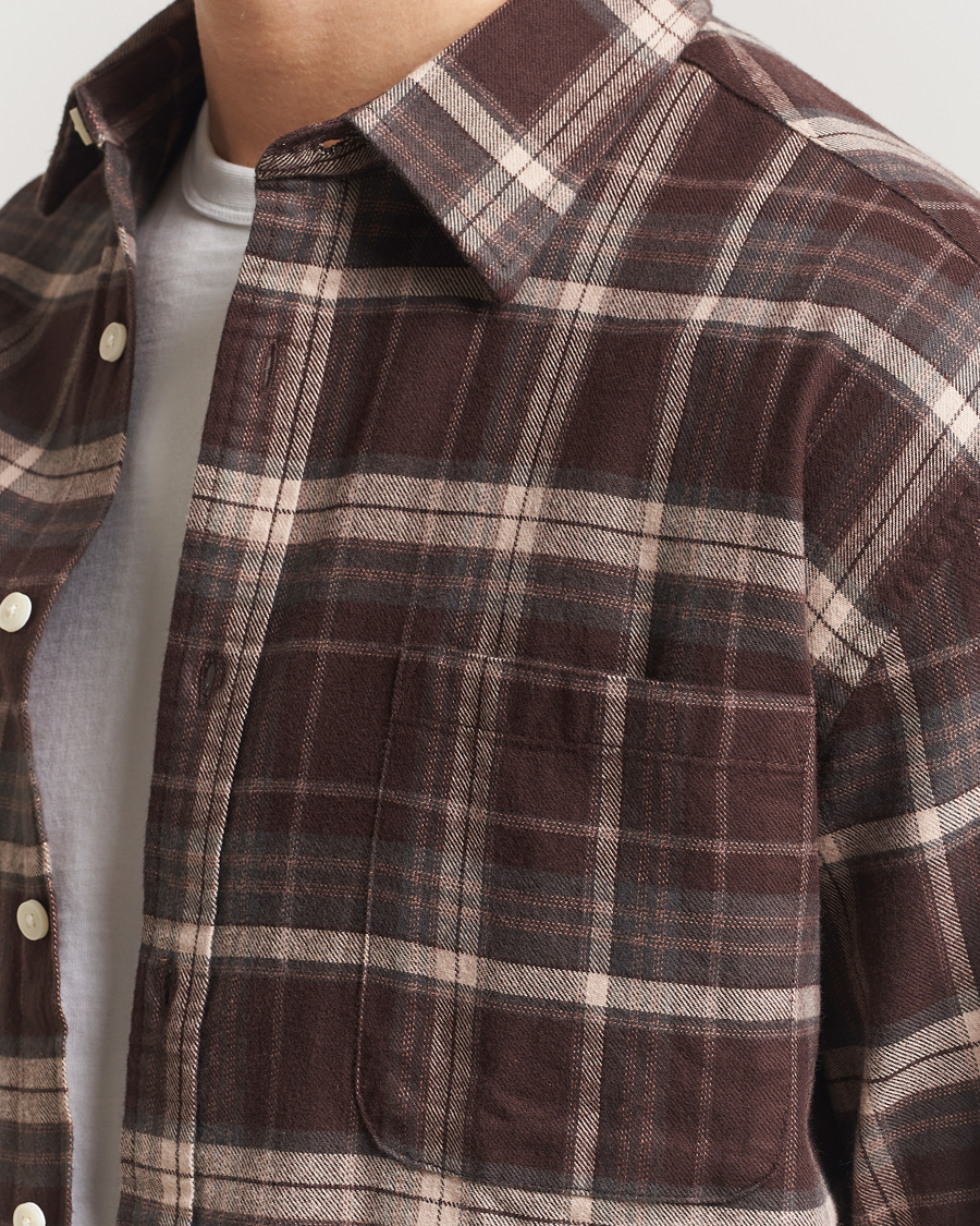 Men | Shirts | NN07 | Deon Flannel Checked Shirt Dusky Port