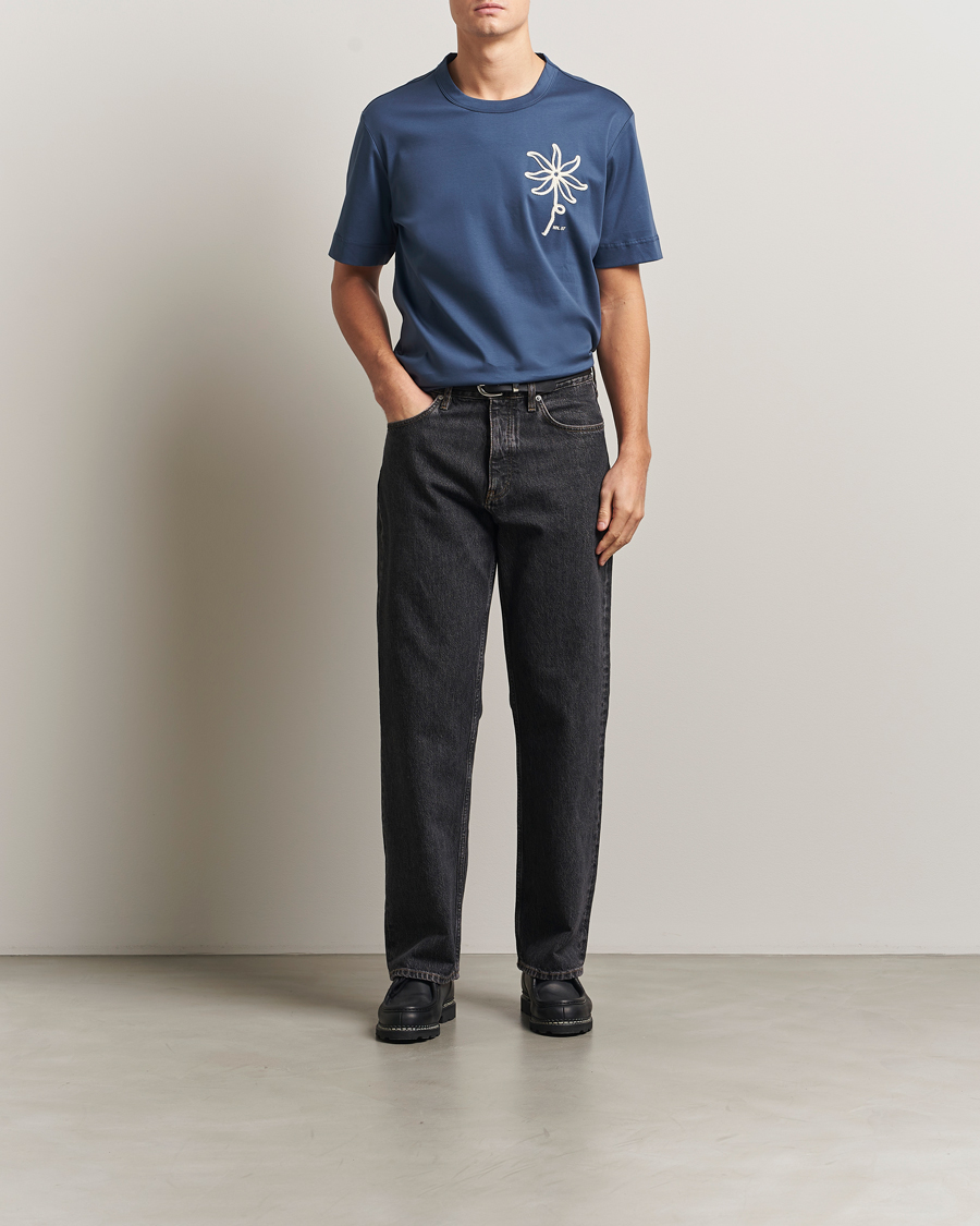 Men | T-Shirts | NN07 | Pedro Embroidered T-Shirt Denim Blue