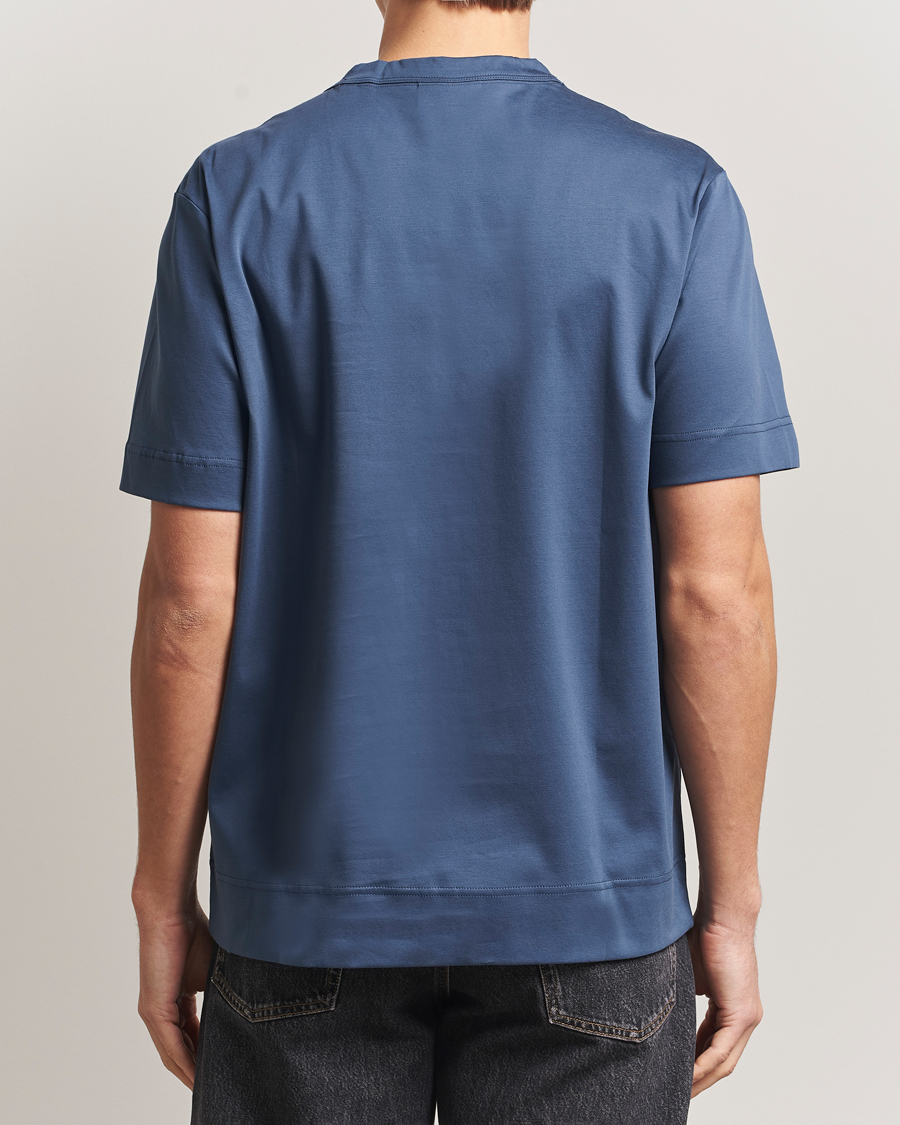 Men | T-Shirts | NN07 | Pedro Embroidered T-Shirt Denim Blue
