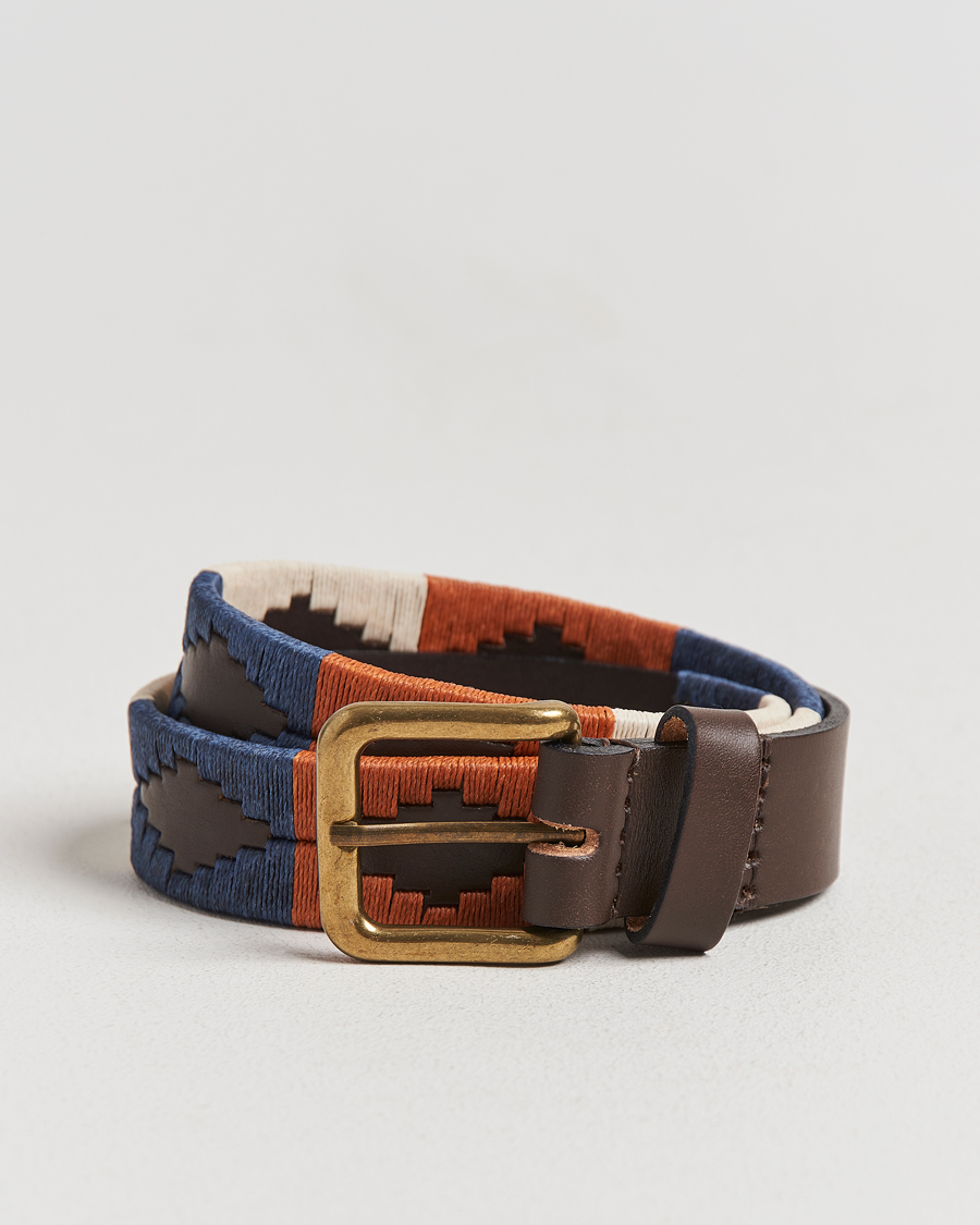 Men | Belts | Pampeano | Aurora Hand Stitched Classic Leather Belt 3,5cm Orange