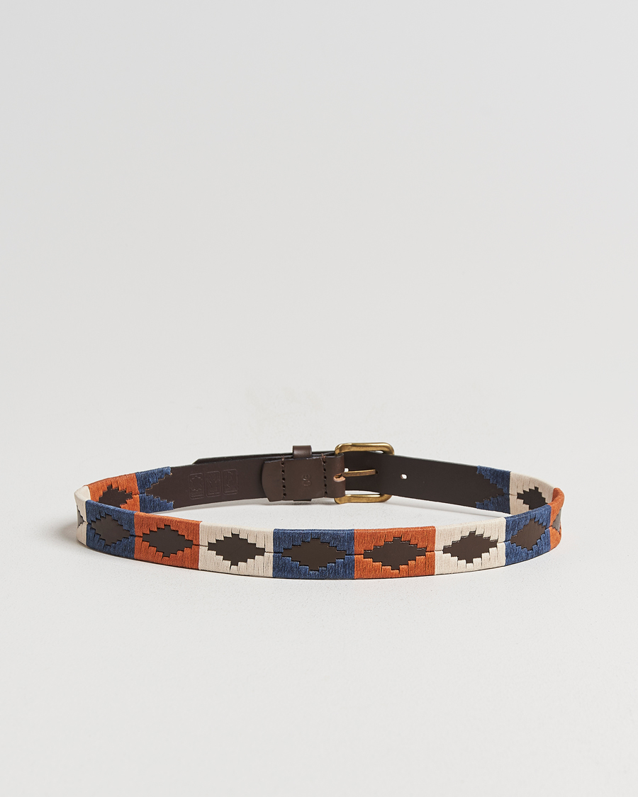 Men | Belts | Pampeano | Aurora Hand Stitched Classic Leather Belt 3,5cm Orange