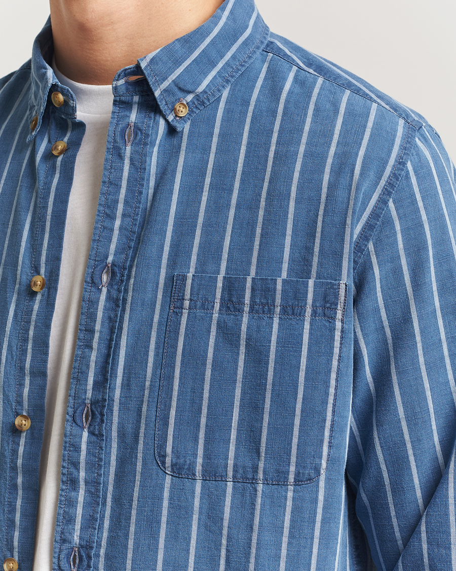 Men | Shirts | LES DEUX | Indigo Stripe Shirt Denim Blue