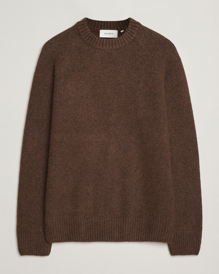 Men | Sweaters & Knitwear | LES DEUX | Gilbert Crew Neck Knit Slate Brown