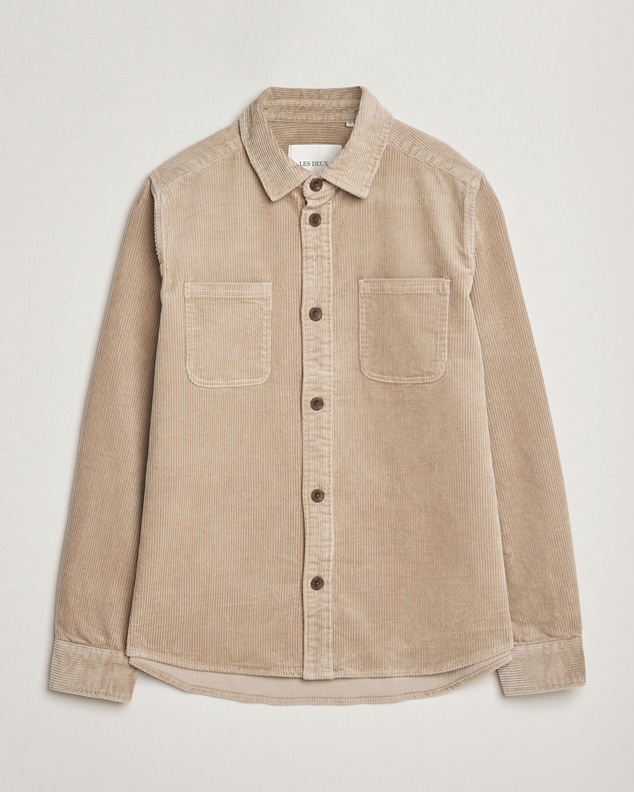 Men | Shirts | LES DEUX | Kody Corduroy Overshirt Light Sand