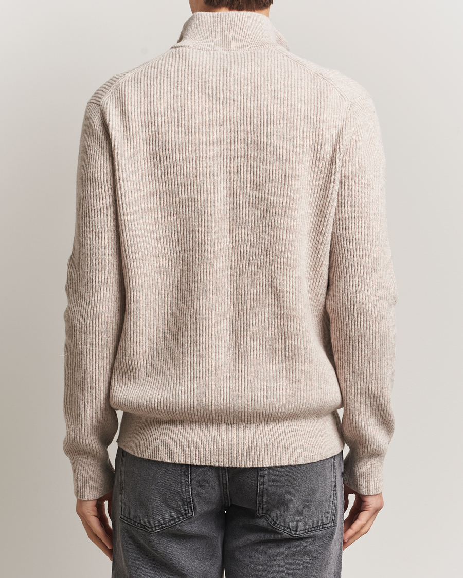 Men | Sweaters & Knitwear | LES DEUX | Eduard Half-Zip Knit Jumper Light Sand