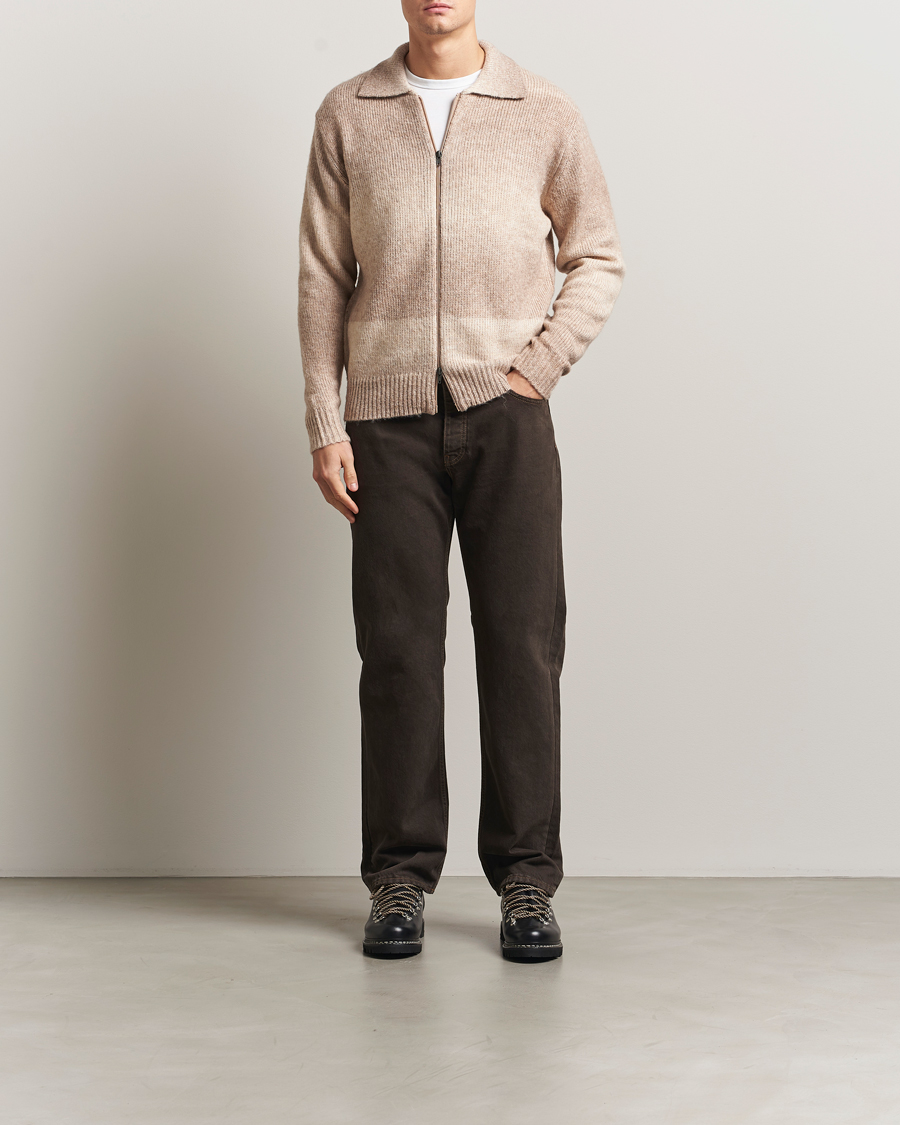 Men | Sweaters & Knitwear | LES DEUX | Gannon Gradient Zipper Cardigan Prairie Sand