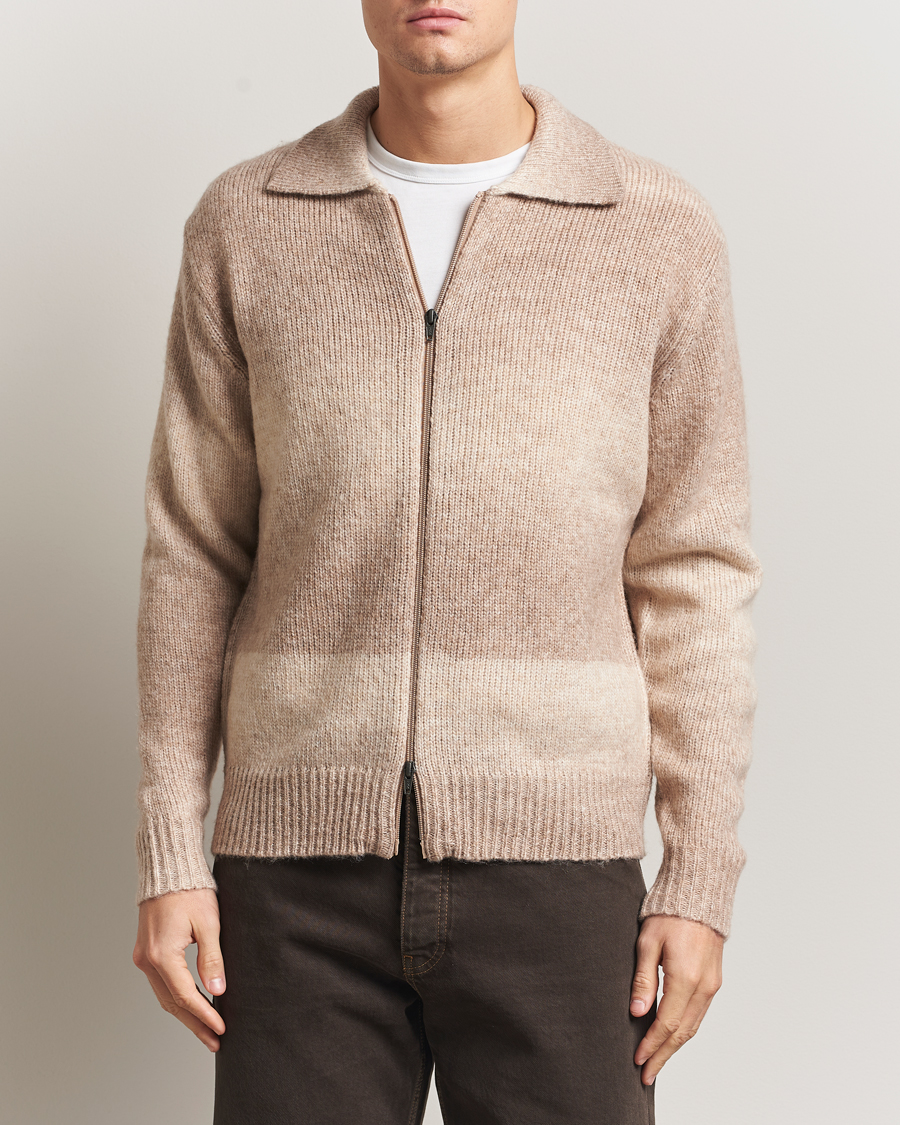 Men | Sweaters & Knitwear | LES DEUX | Gannon Gradient Zipper Cardigan Prairie Sand