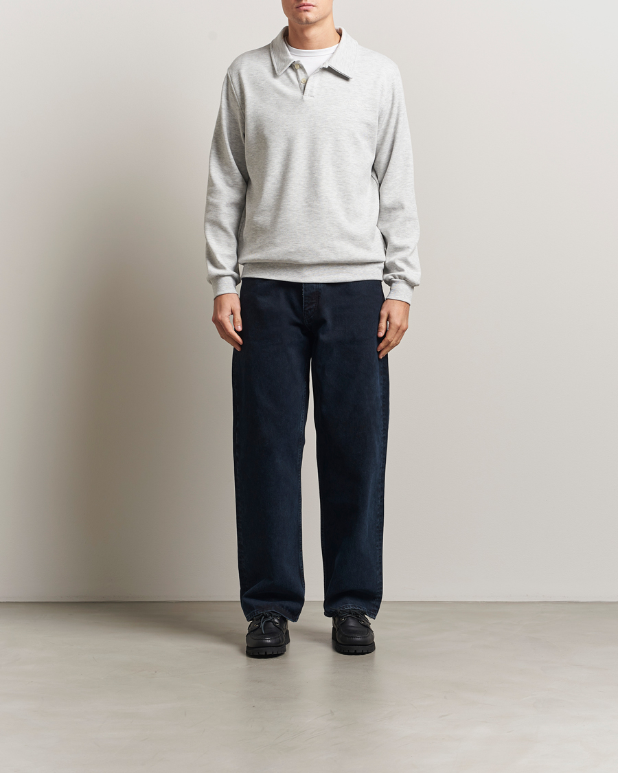Men | Sweaters & Knitwear | LES DEUX | Ben Polo Pique Sweatshirt Snow Melange