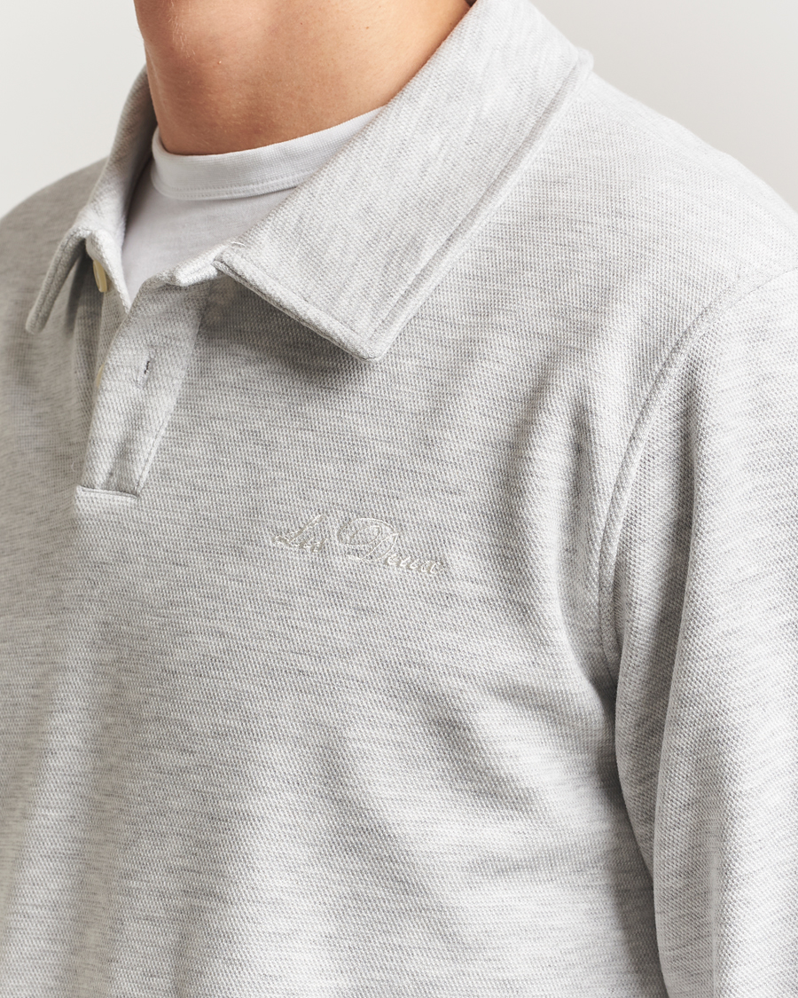 Men | Sweaters & Knitwear | LES DEUX | Ben Polo Pique Sweatshirt Snow Melange