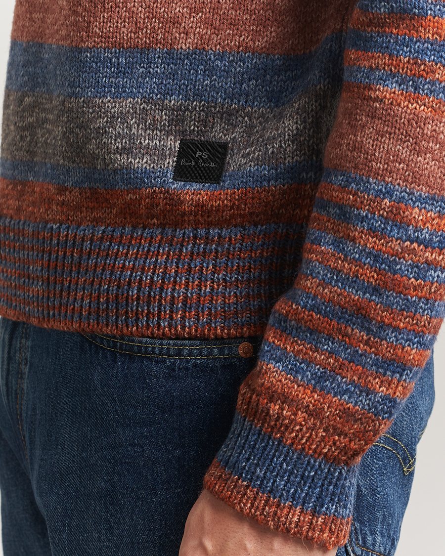 Men | Sweaters & Knitwear | PS Paul Smith | Wool Knitted Striped Sweater Red Multi