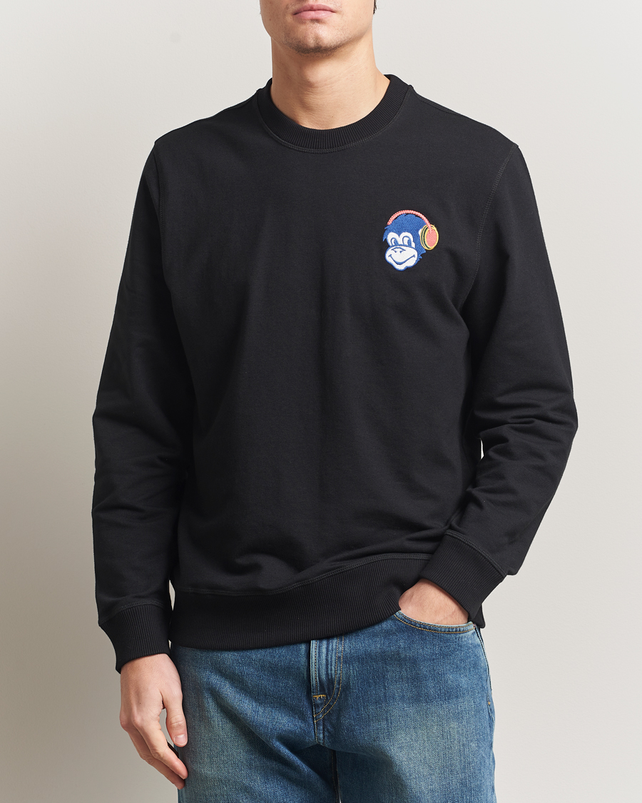 Men | Sweaters & Knitwear | PS Paul Smith | Monkey Headphone Printed Sweatshirt Black