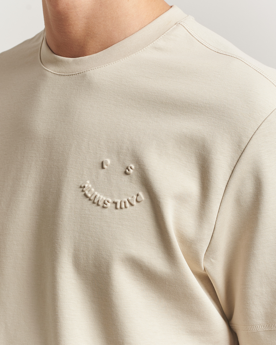 Men | T-Shirts | PS Paul Smith | Casual Fit Happy T-Shirt Ecru