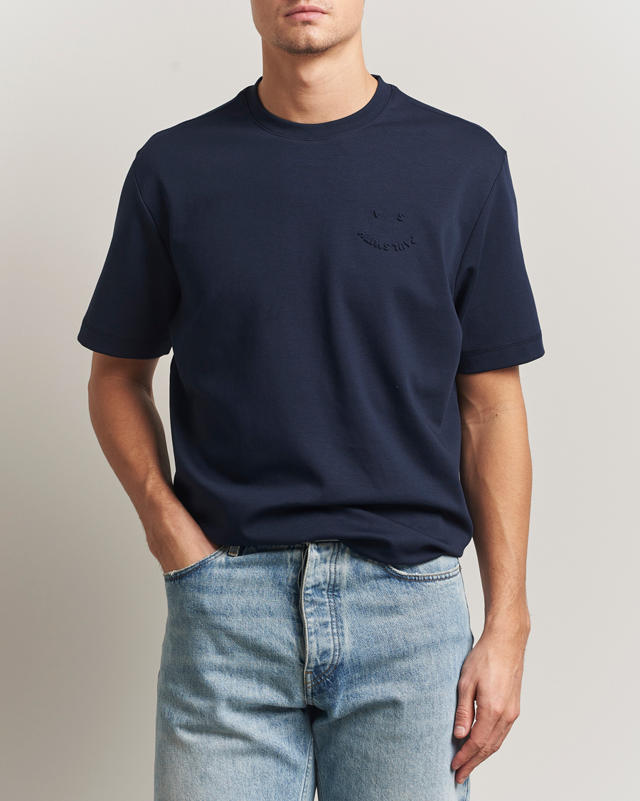 Men | T-Shirts | PS Paul Smith | Casual Fit Happy T-Shirt Navy