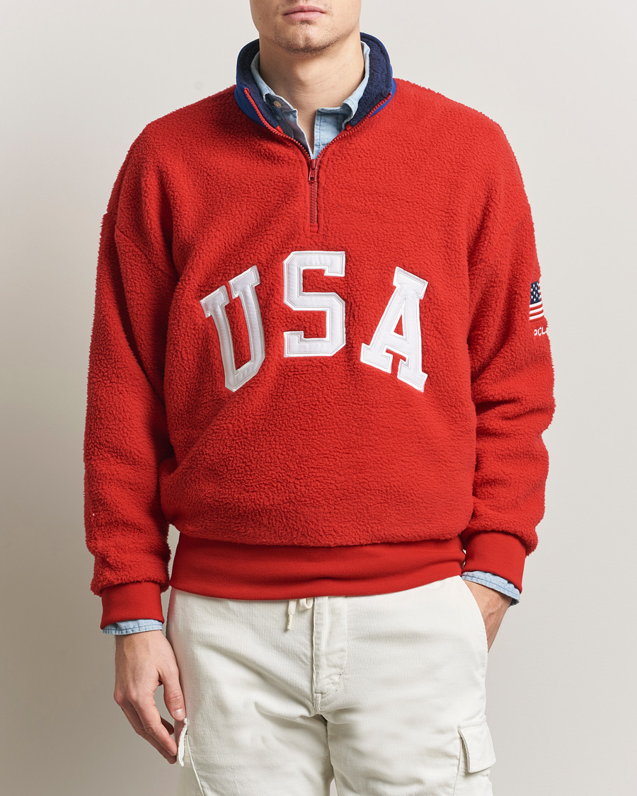 Polo Ralph Lauren Polar Half Zip USA Fleece RL 2000 Red at