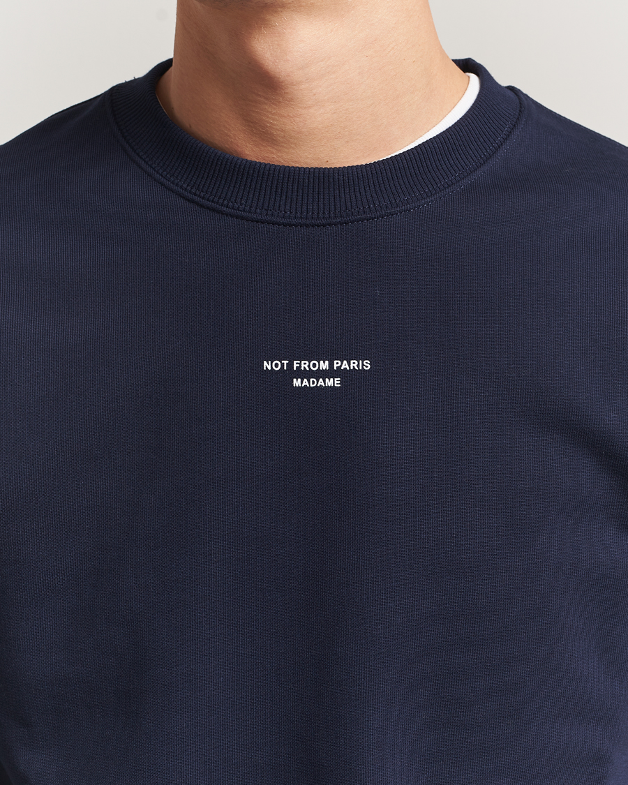 Men | Sweaters & Knitwear | Drôle de Monsieur | Classic Slogan Sweatshirt Navy