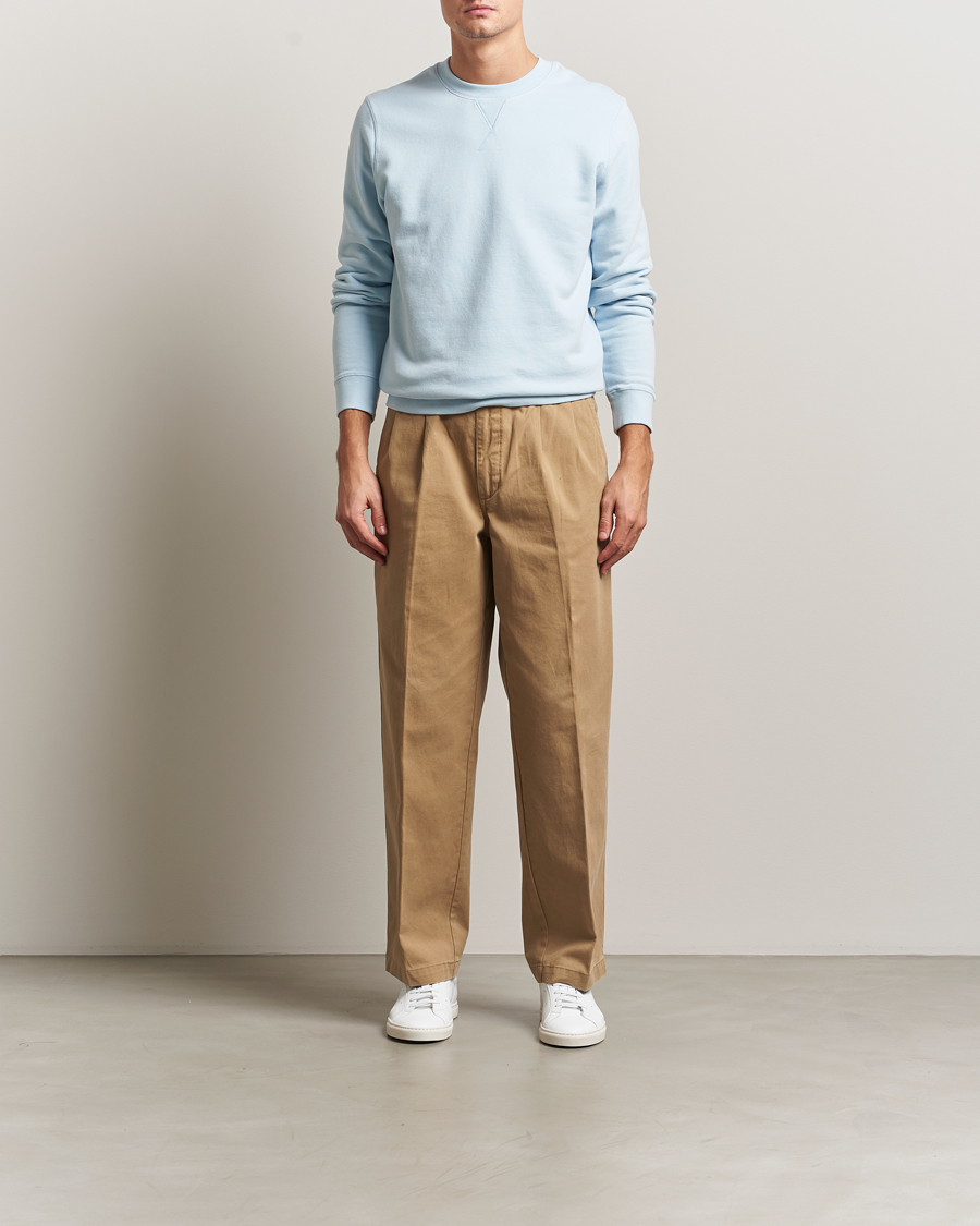 Men | Sweaters & Knitwear | Sunspel | Loopback Sweatshirt Frost Blue
