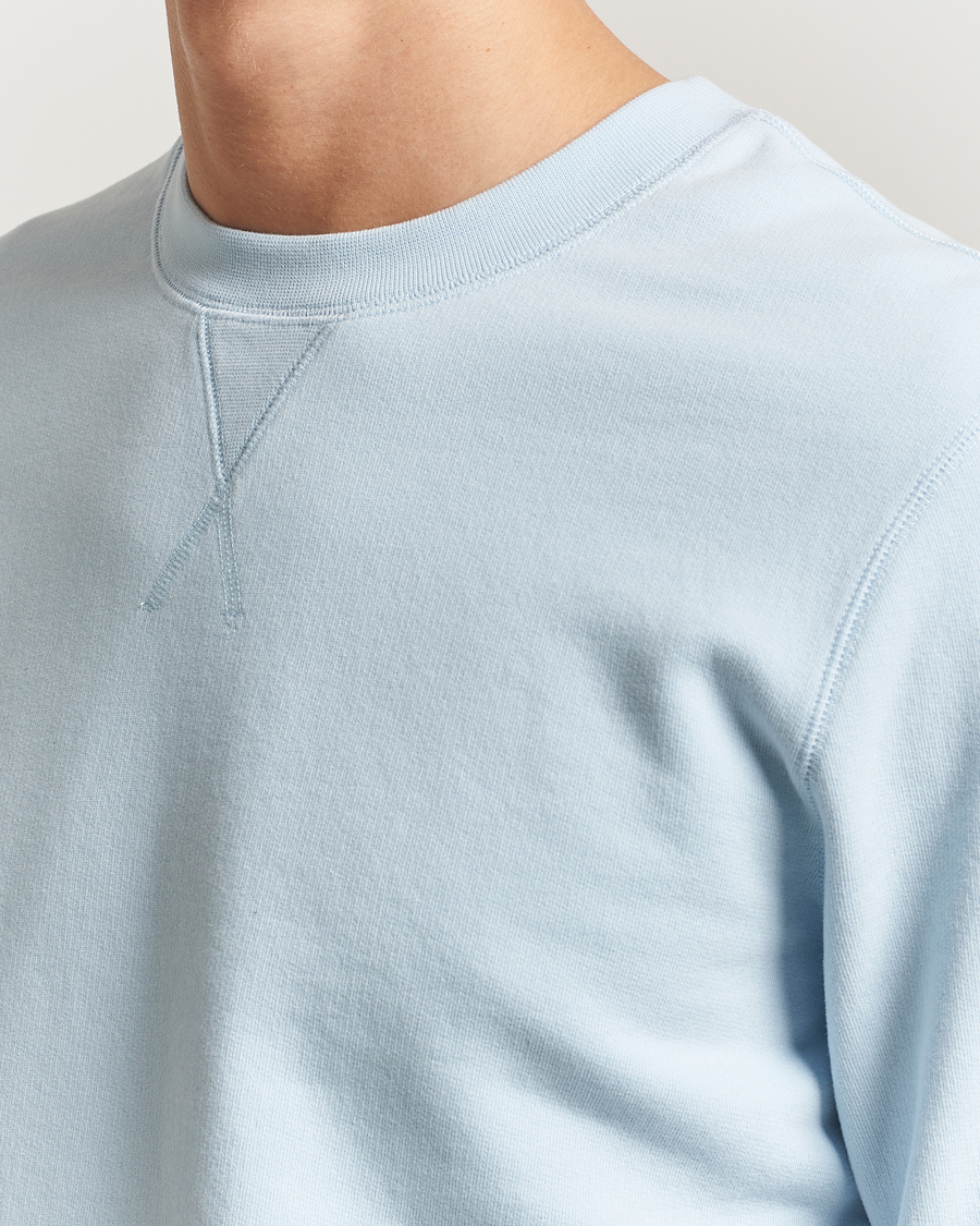 Men | Sweaters & Knitwear | Sunspel | Loopback Sweatshirt Frost Blue