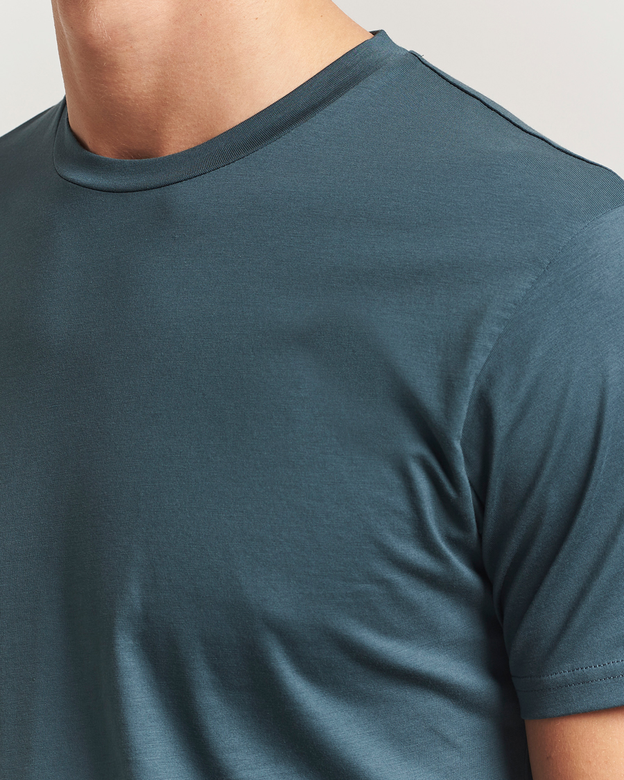 Men | T-Shirts | Sunspel | Riviera Midweight T-Shirt Dark Petrol