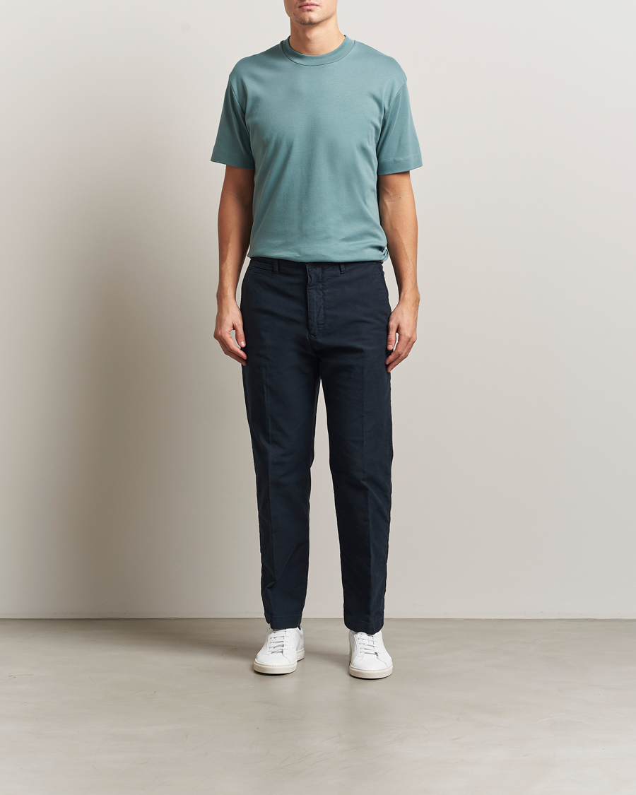 Men | T-Shirts | Sunspel | Heavy Weight Supima Cotton T-Shirt Steel Green