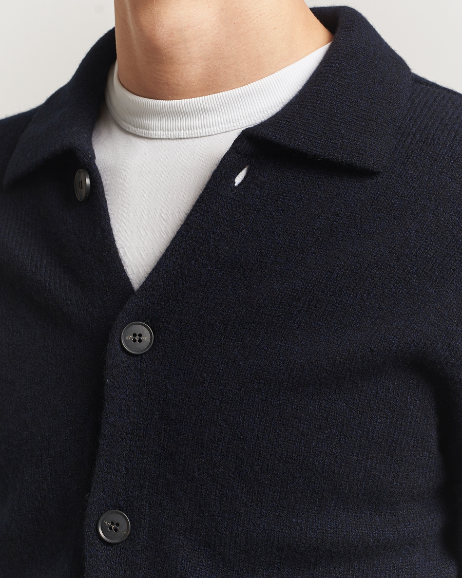 Men | Sweaters & Knitwear | Sunspel | Lambswool Cardigan Dark Navy