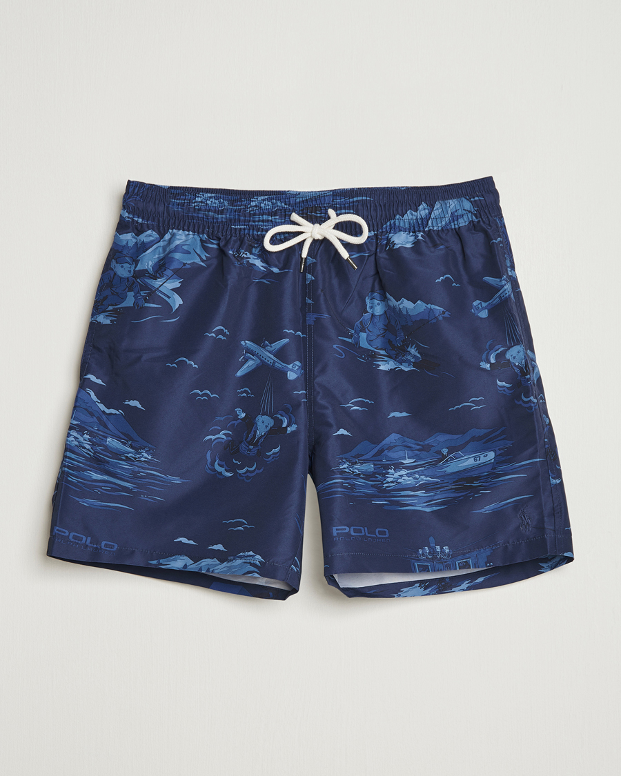 Men | Swimwear | Polo Ralph Lauren | Traveler Printed Mid Trunk Spy Bear