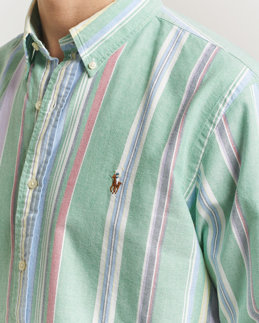 Men | Shirts | Polo Ralph Lauren | Custom Fit Oxford Checked Shirt Green/Purple