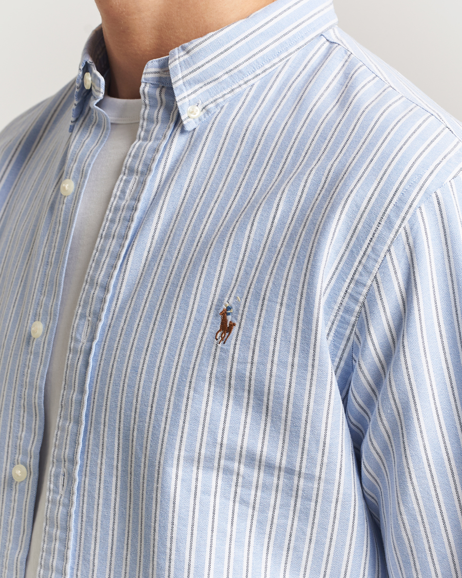 Men | Shirts | Polo Ralph Lauren | Slim Fit Oxford Striped Shirt Light Blue/White