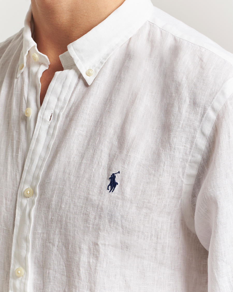 Polo Ralph Lauren Slim Fit Linen Shirt White at CareOfCarl.com