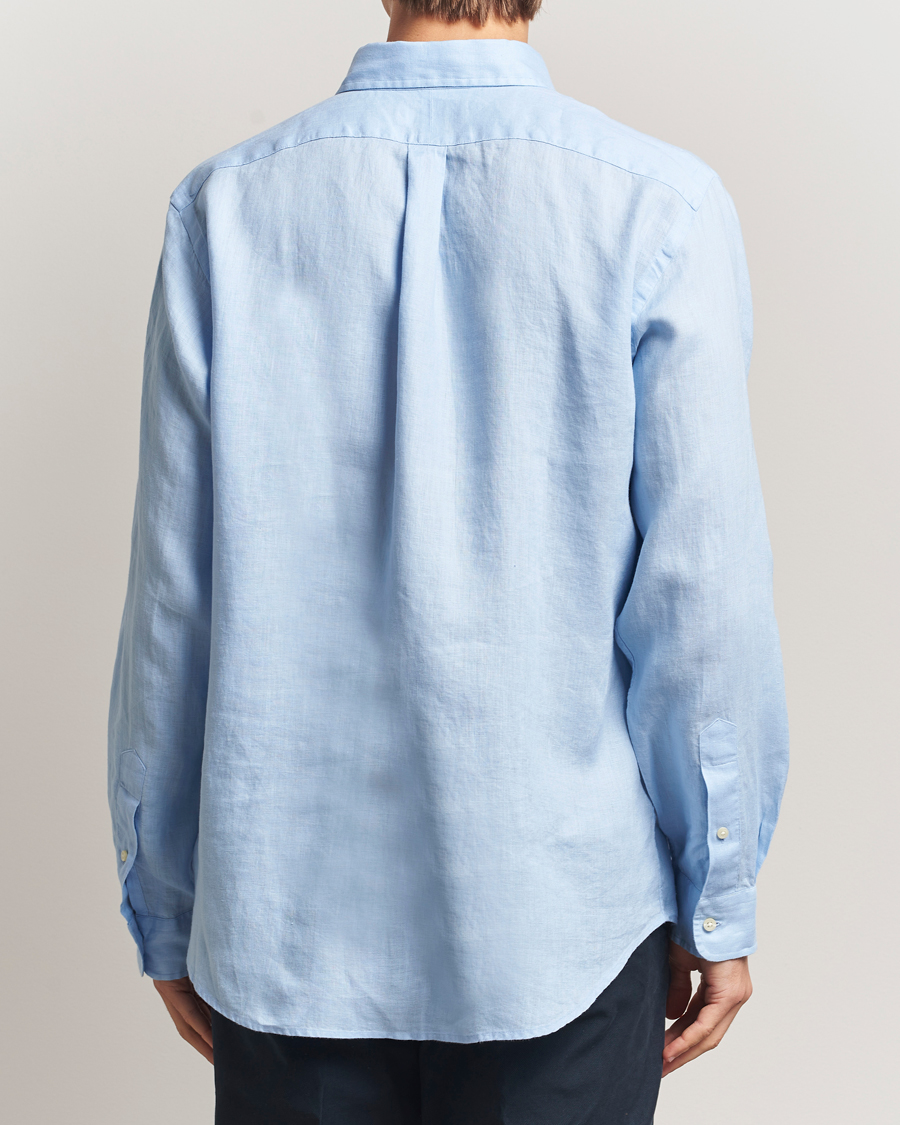 Men | Shirts | Polo Ralph Lauren | Custom Fit Linen Shirt Office Blue