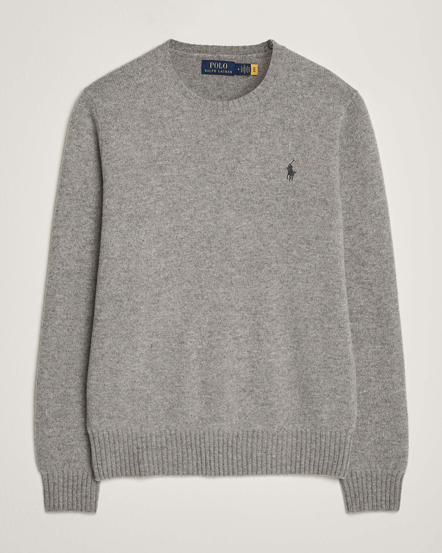 Men | Sweaters & Knitwear | Polo Ralph Lauren | Wool/Cashmere Crew Neck Fawn Grey Heather