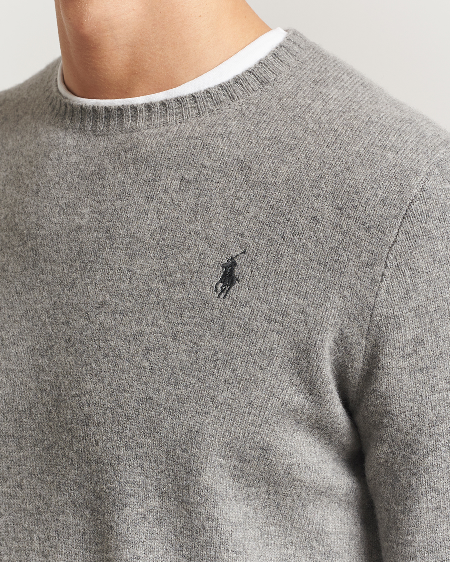 Men | Sweaters & Knitwear | Polo Ralph Lauren | Wool/Cashmere Crew Neck Fawn Grey Heather